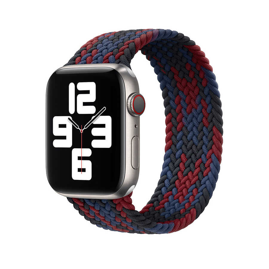 Watch Ultra 49mm Kordon Wiwu Braided Solo Loop Contrast Color Medium Strap Kayış - 1 Watch Ultra 49mm Kordon Wiwu Braided Solo Loop Contrast Color Medium Strap Kayış - 1